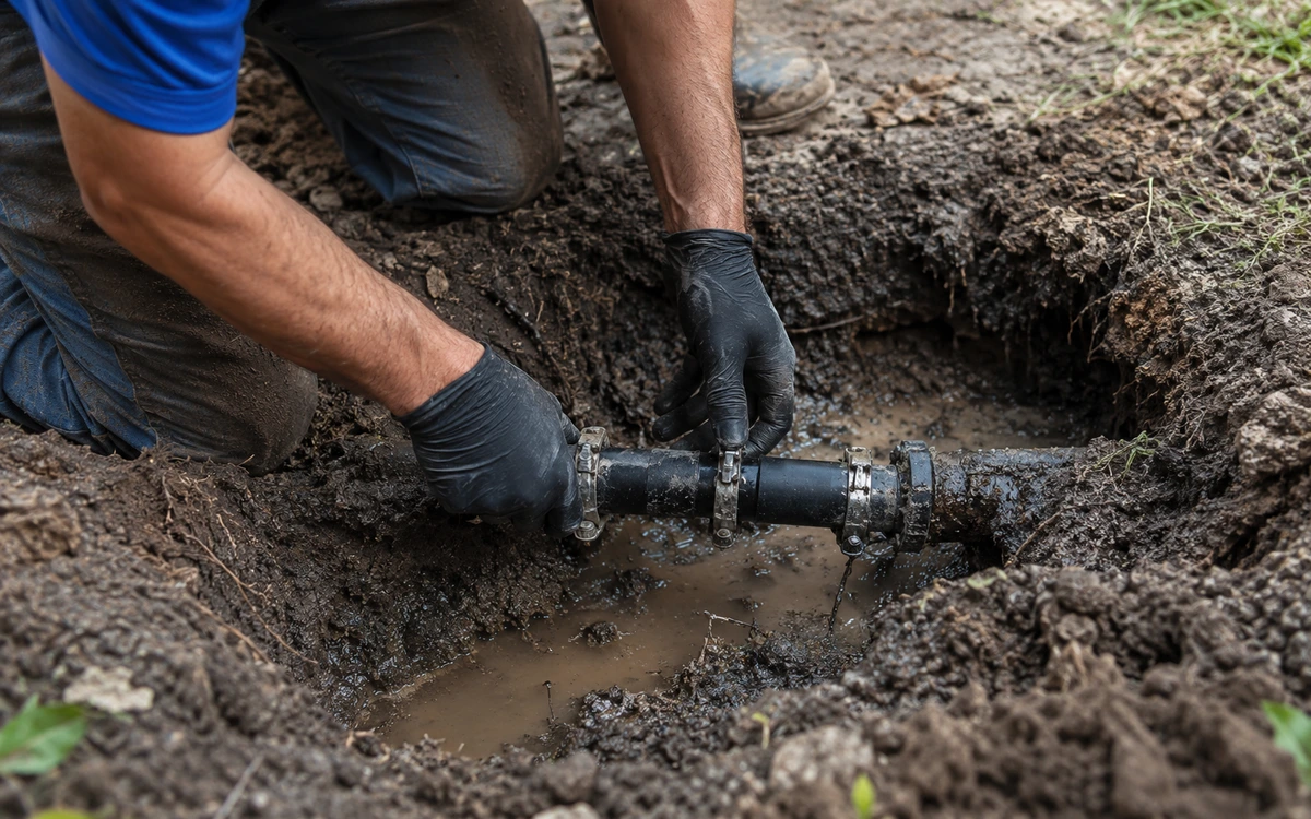 Underground water line repair contractor